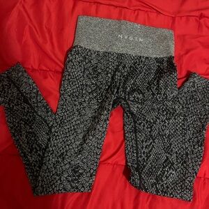 NVGTN black snakeskin pants. Size M